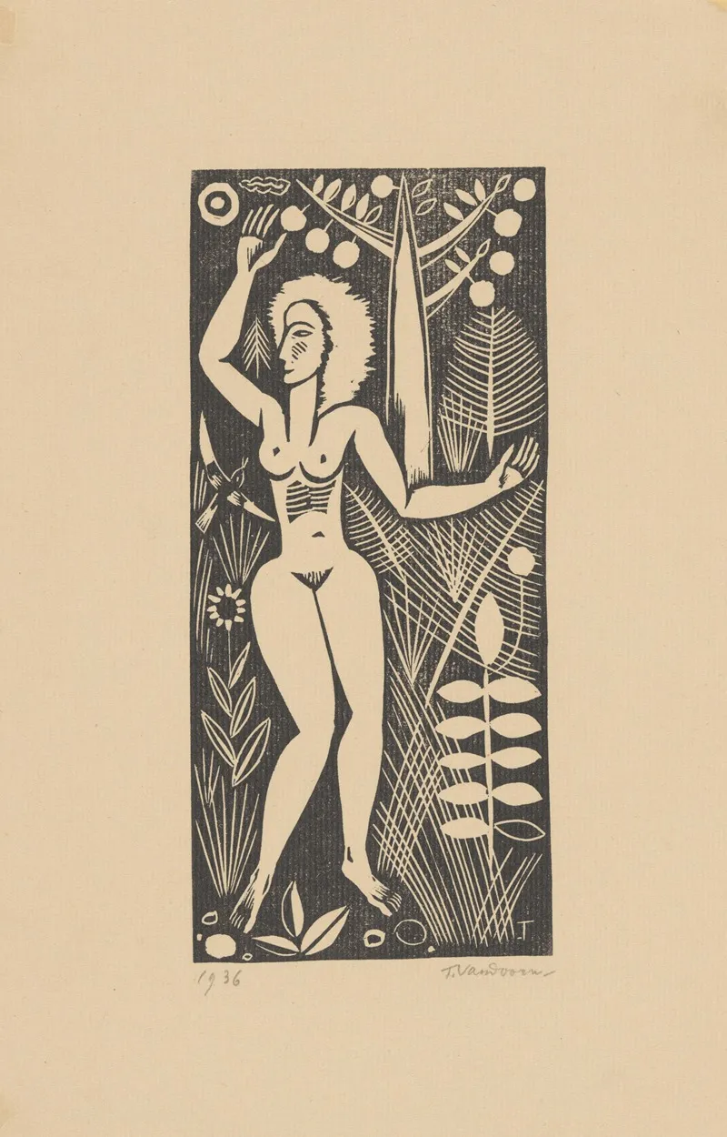 Woman In Landscape Wall Art by Tinus van Doorn - High-Resolution Digital Print