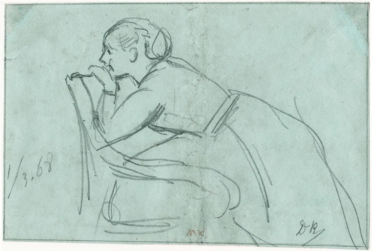Woman Leaning On A Chair