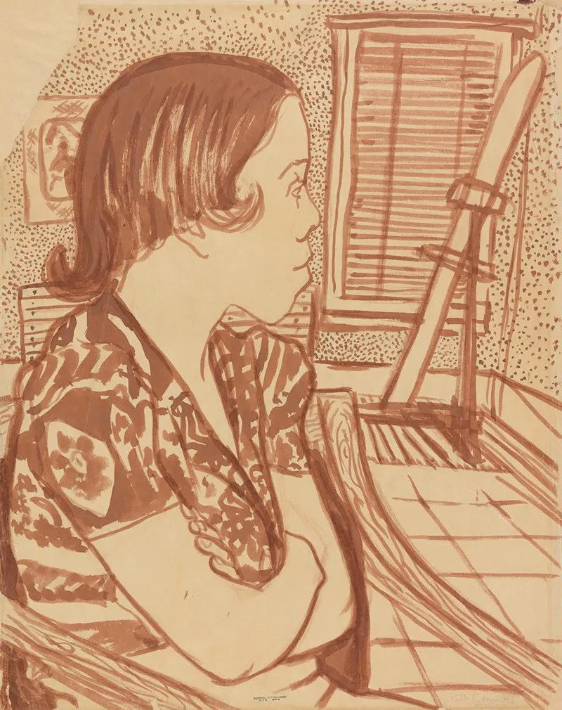 Woman Looking Away Wall Art by Blanche Grambs - High-Resolution Digital Print