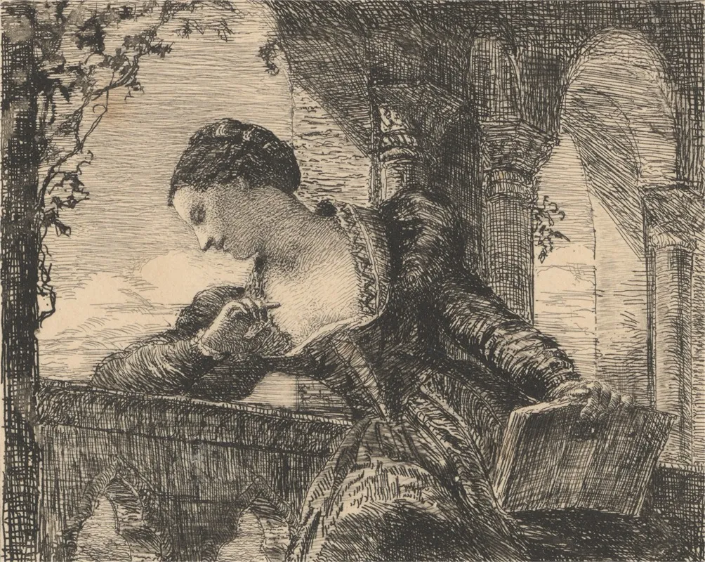 Woman Looking Out Of Window Wall Art by James Clarke Hook - High-Resolution Digital Print