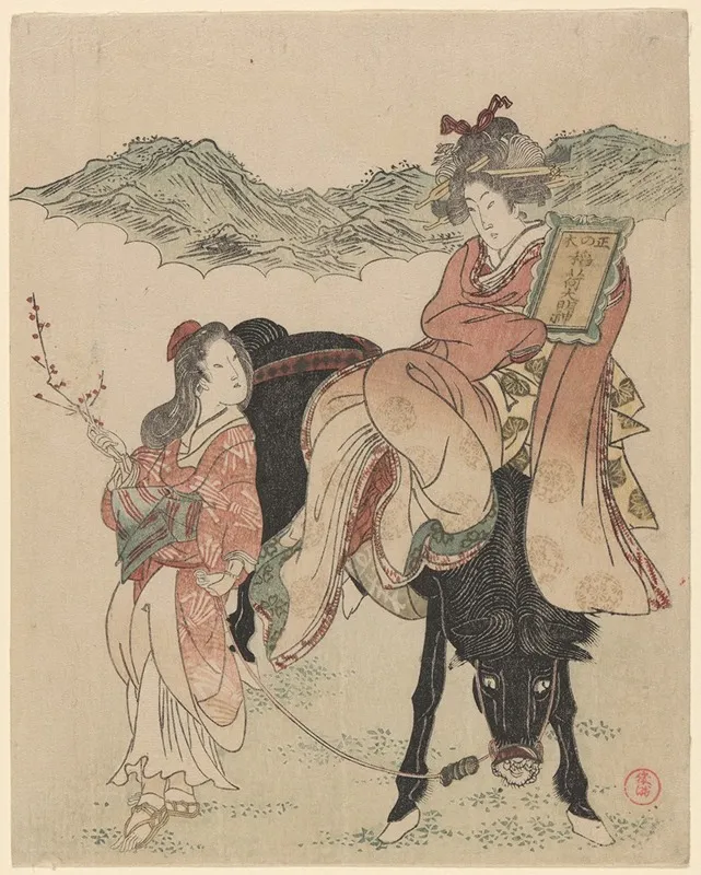 Woman On Horse With An Attendant