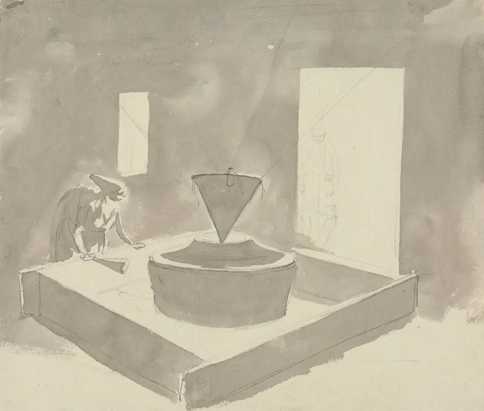 Woman Operating A Device Flour Mill