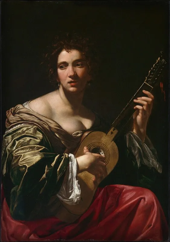 Woman Playing A Guitar