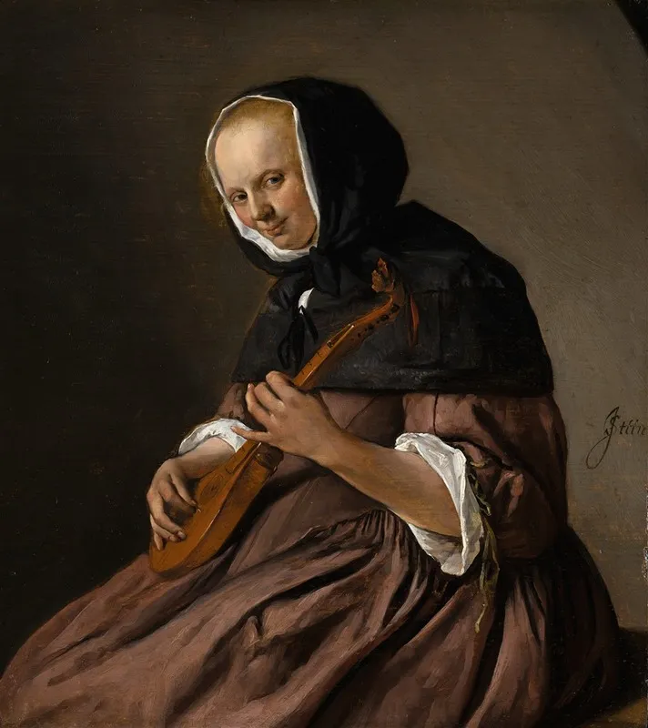 Woman Playing The Cittern