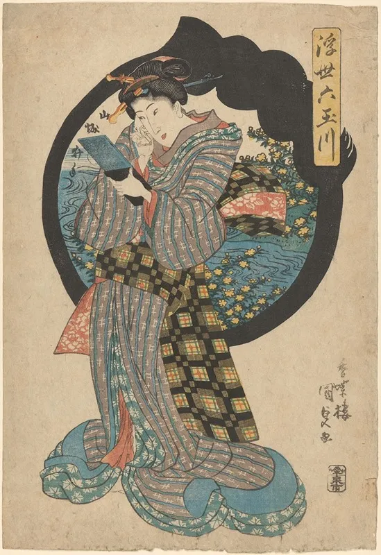 Woman Putting On Make Up Wall Art by Utagawa Kunisada (Toyokuni III) - High-Resolution Digital Print