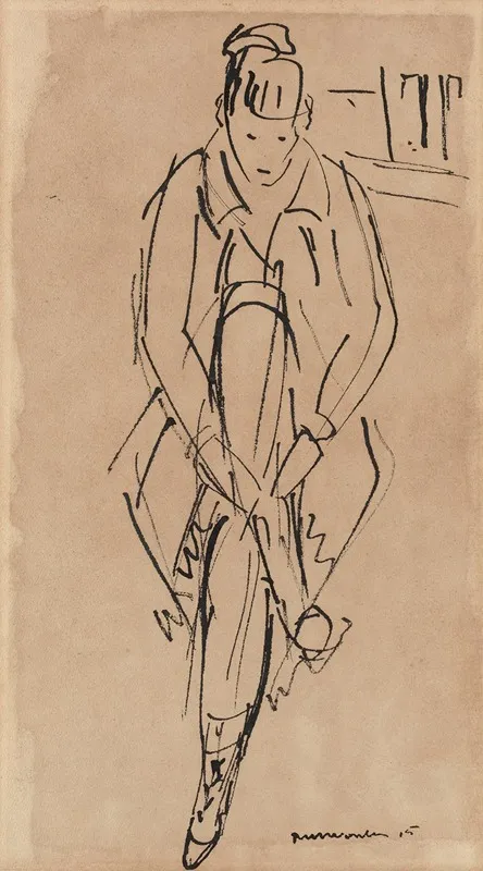 Woman Putting On Shoes 2 Wall Art by Rik Wouters - High-Resolution Digital Print