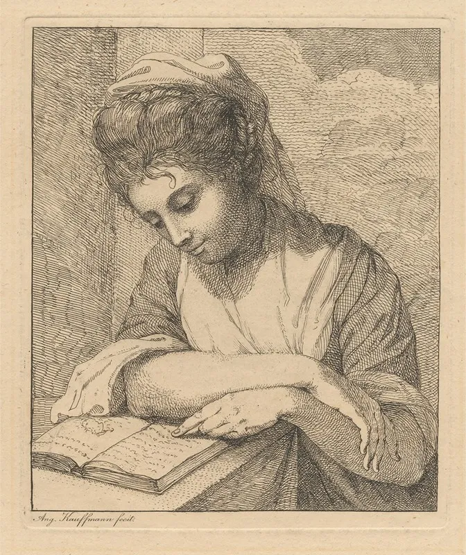 Woman Reading 10 Wall Art by Angelica Kauffmann - Canvas Print