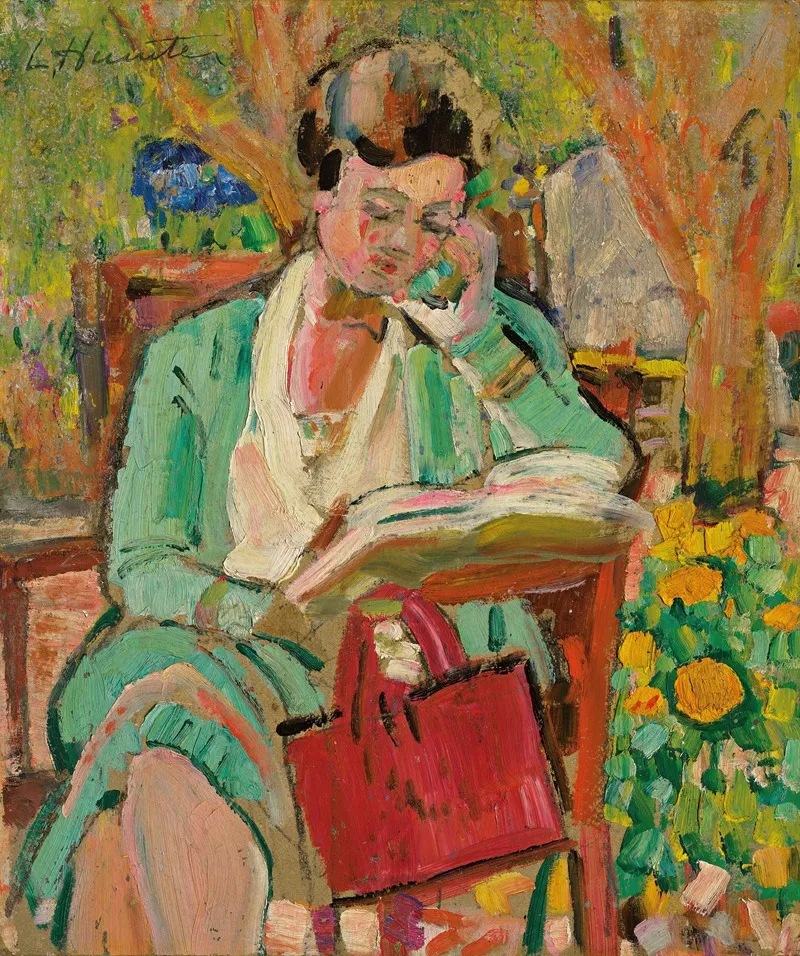 Woman Reading 26 Wall Art by George Leslie Hunter - High-Resolution Digital Print