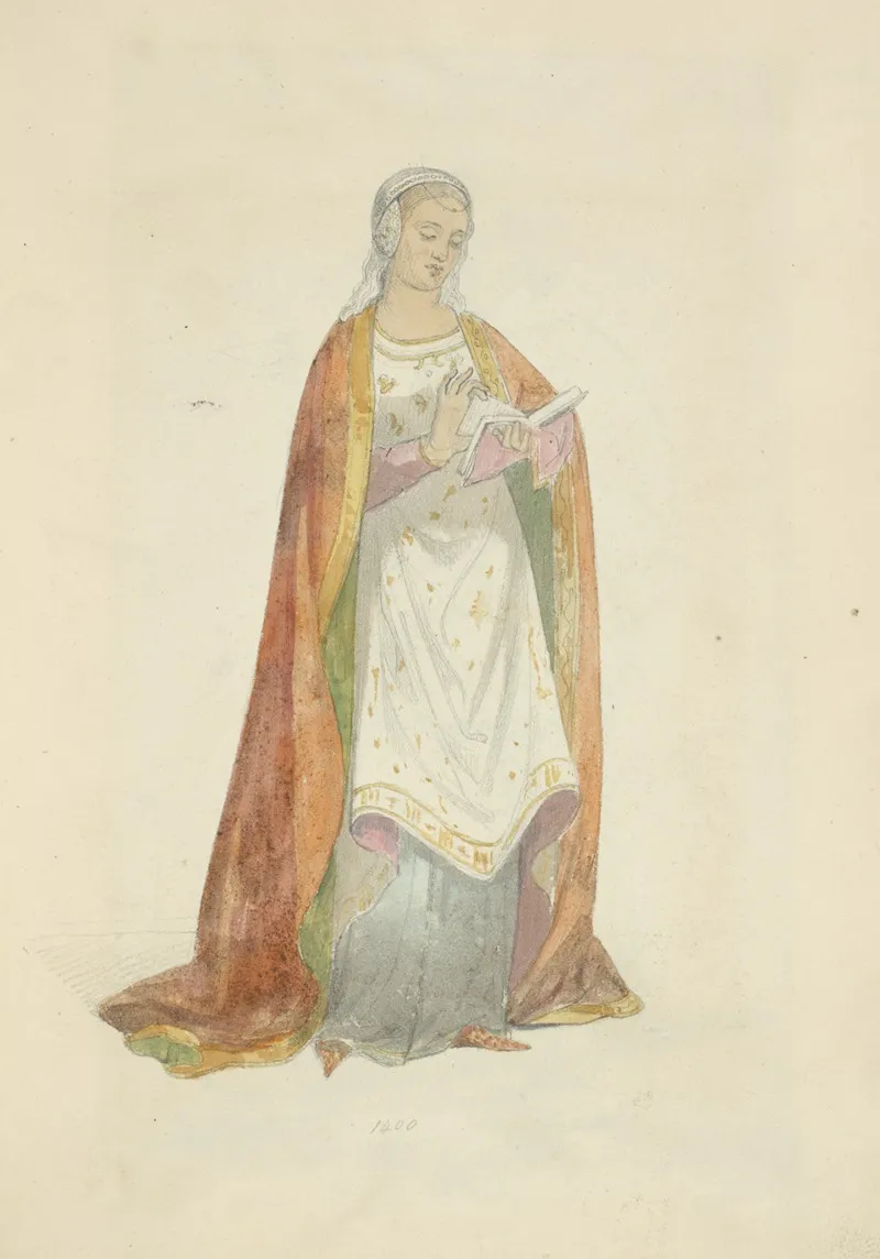 Woman Reading A Book Milanaise 1400