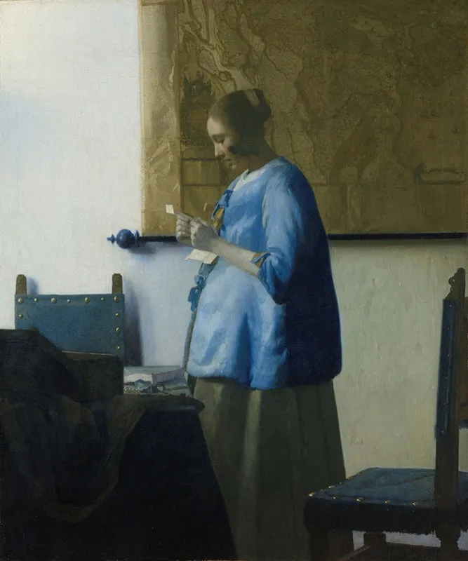Woman Reading A Letter Wall Art by Johannes Vermeer - High-Resolution Digital Print