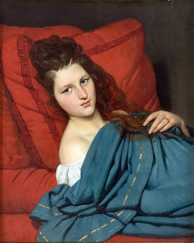 Woman Reclining On A Divan Wall Art by Joseph-Désiré Court - High-Resolution Digital Print
