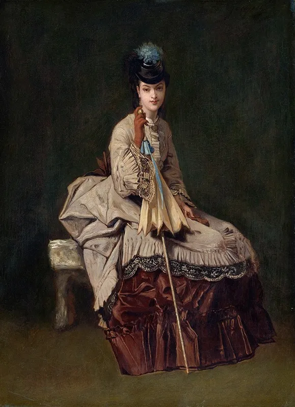 Woman Seated Wall Art by Jules-Adolphe Goupil - High-Resolution Digital Print