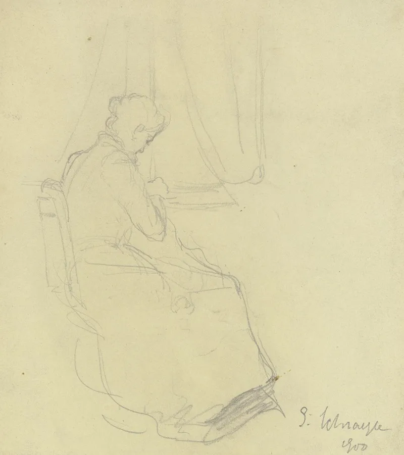 Woman Sewing At The Window