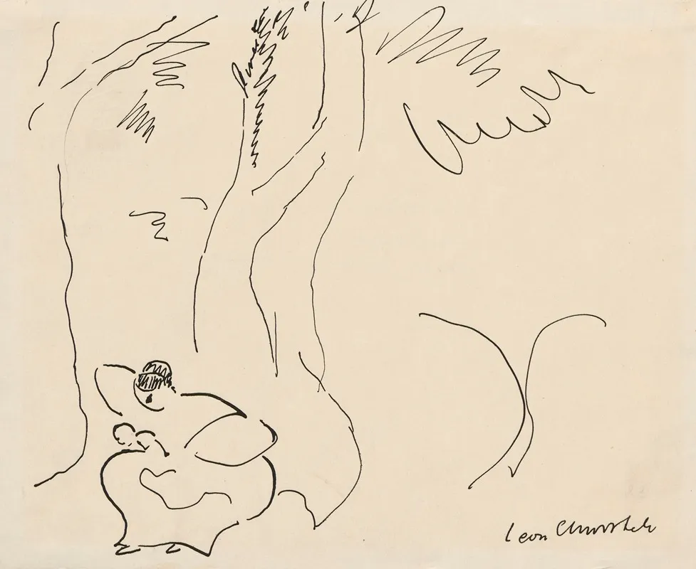 Woman Sitting Under A Tree Wall Art by Leon Chwistek - High-Resolution Digital Print