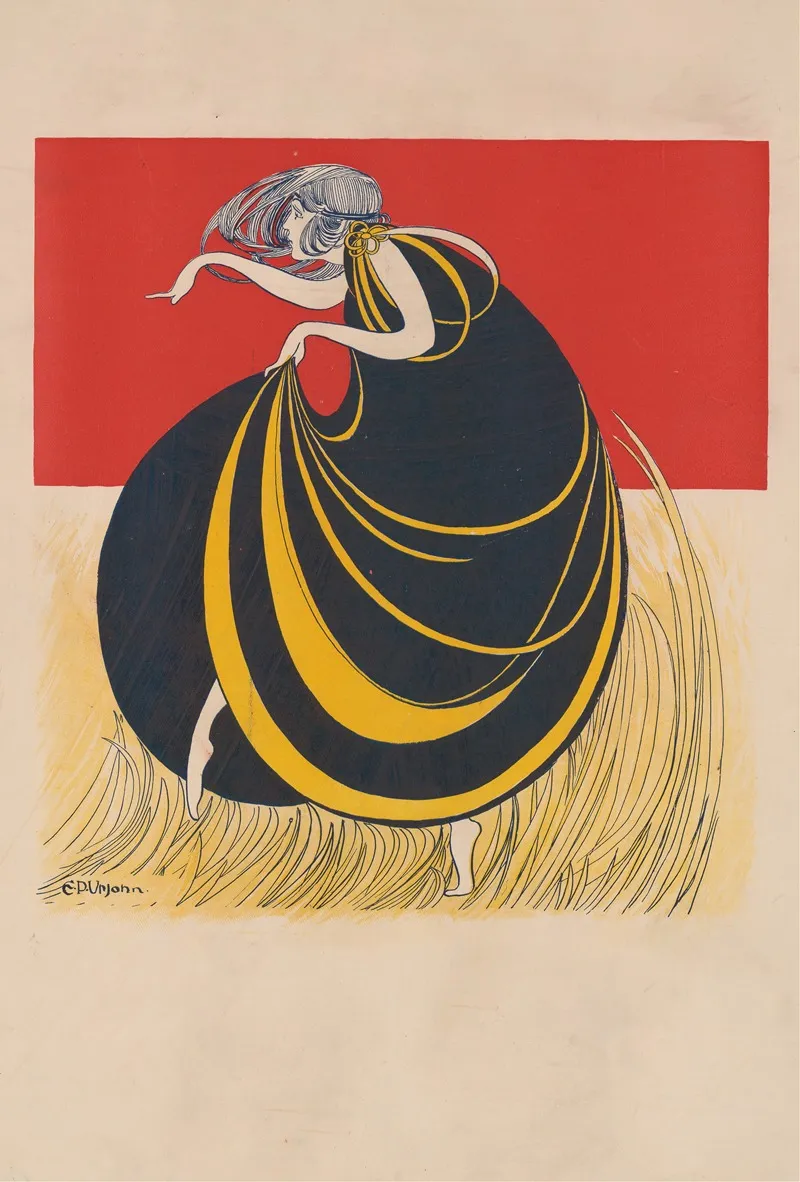 Woman Tip Toeing Wall Art by E. P. Upjohn - High-Resolution Digital Print