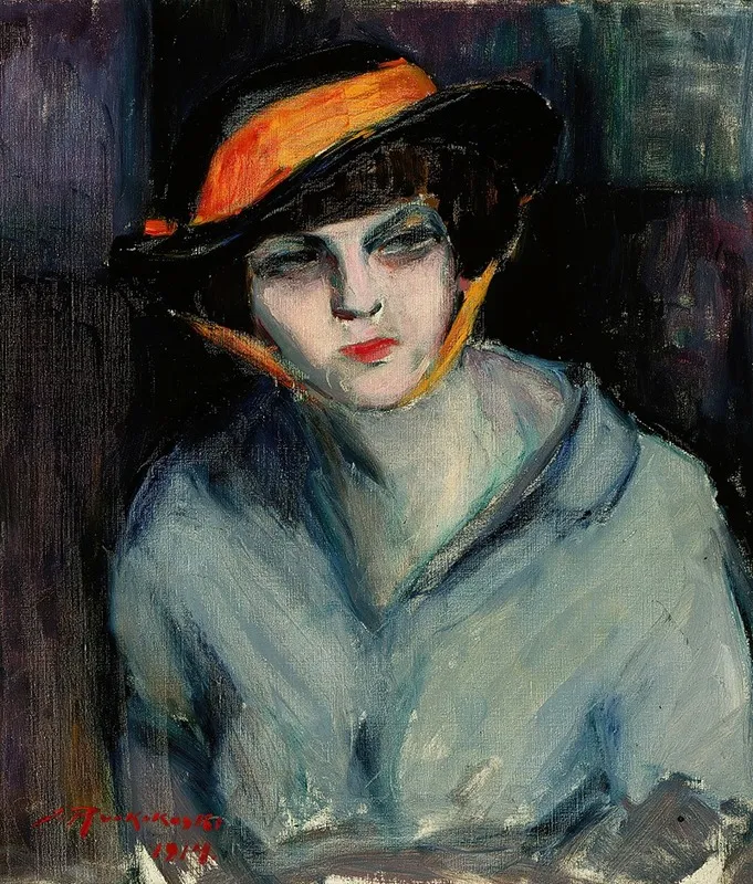 Woman Wearing A Hat Wall Art by Jalmari Ruokokoski - High-Resolution Digital Print