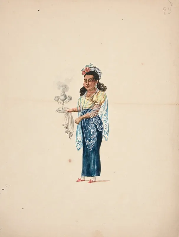 Woman With A Candelabra Wall Art by Francisco Fierro - High-Resolution Digital Print