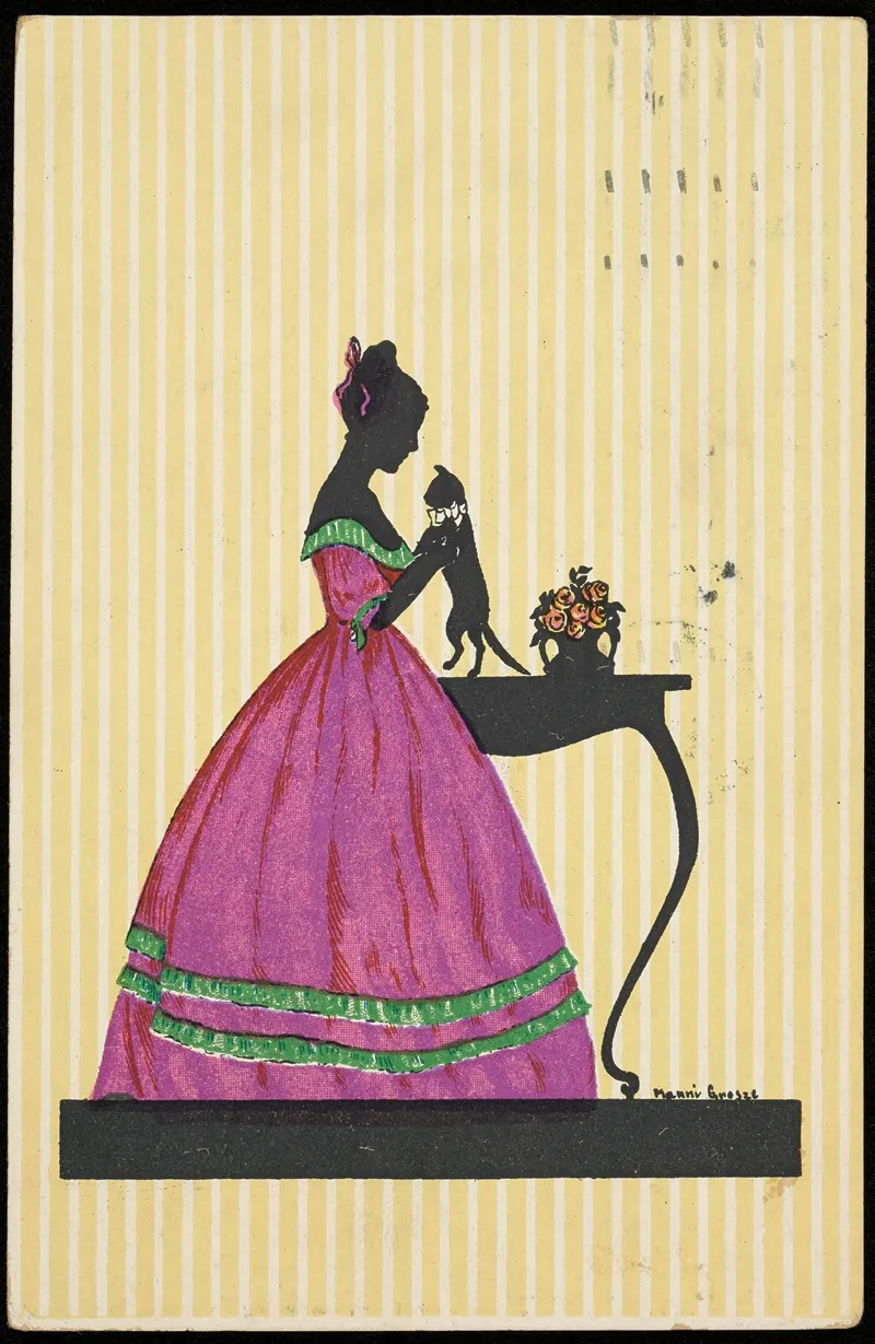 Woman With A Cat 3 Wall Art by TheAlphalsa Publishing Co - High-Resolution Digital Print