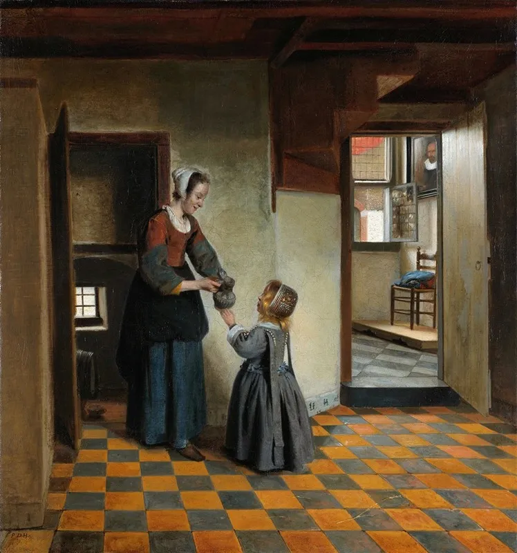 Woman With A Child In A Pantry Wall Art by Pieter De Hooch - High-Resolution Digital Print
