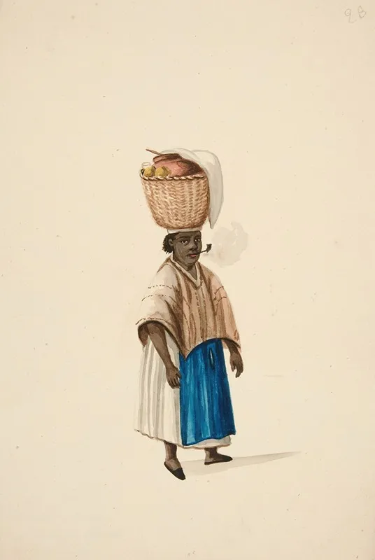 Woman With Basket On Her Head Wall Art by Francisco Fierro - High-Resolution Digital Print