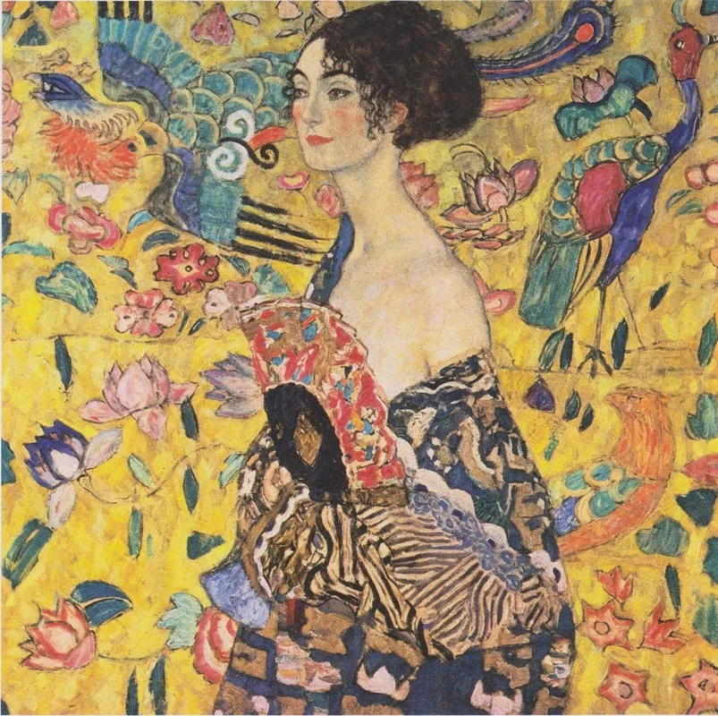 Woman With Fan Wall Art by Gustav Klimt - High-Resolution Digital Print