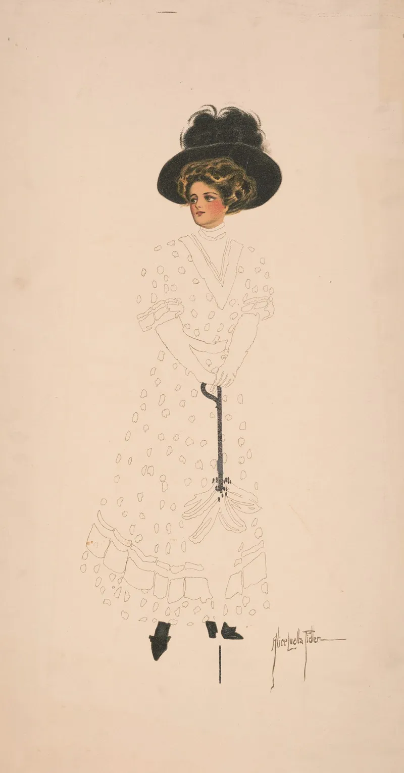 Woman With Hat And Umbrella 2
