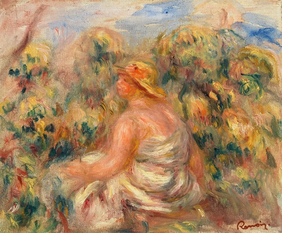 Woman With Hat In A Landscape Femme Avec Chapeau Dans Un Paysage