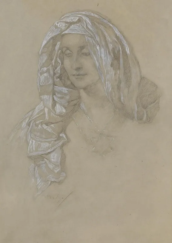 Woman With Headscarf And Star Medallion