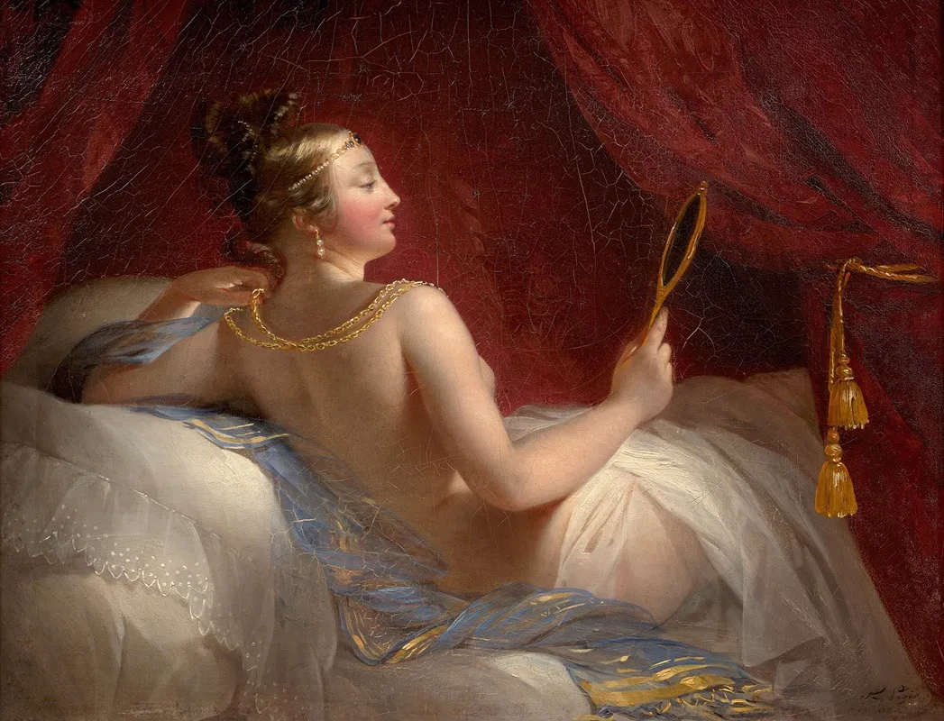 Woman With Jewelry And Woman Adjusting Her Headdress Wall Art by Aimée Brune-Pagès - High-Resolution Digital Print