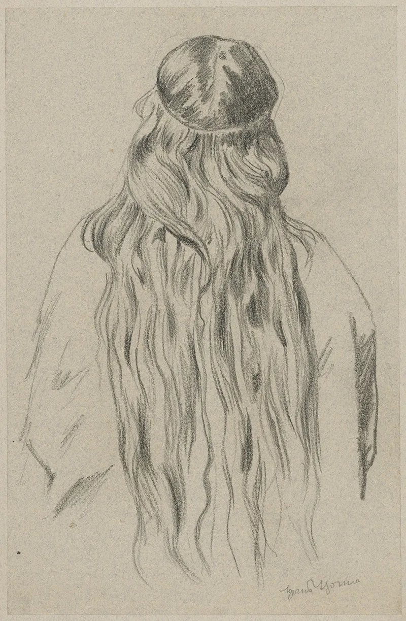 Woman With Loose Hair Depicted From The Back