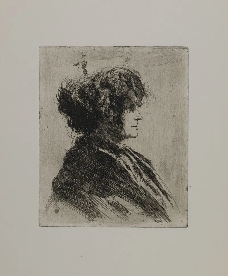 Woman With Scarf And Disheveled Hair