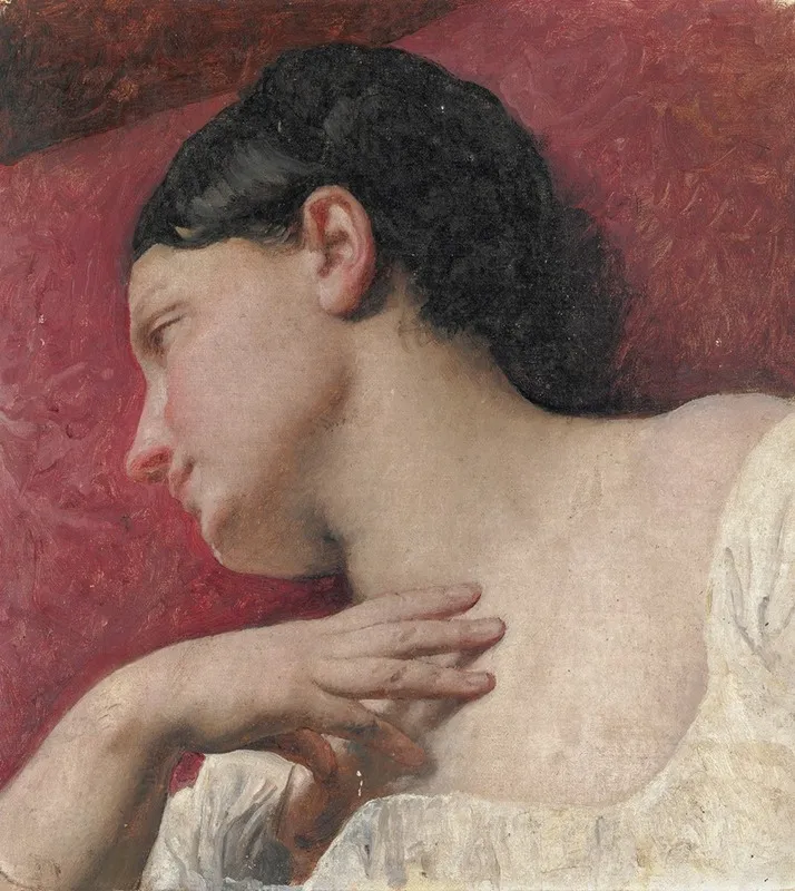 Womans Head Study Wall Art by Francesco Hayez - High-Resolution Digital Print