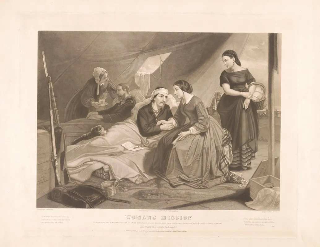 Womans Mission Wall Art by Christian Schussele - High-Resolution Digital Print