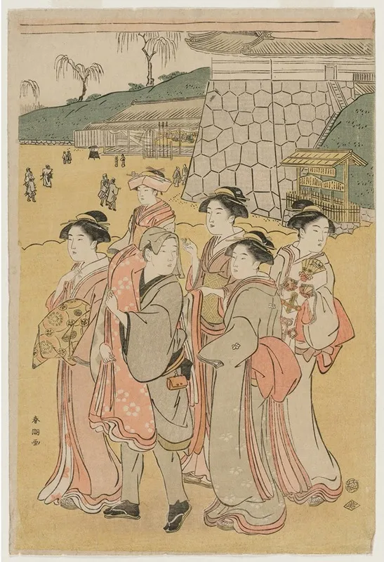 Women Accompanying A Girl To A Shrine