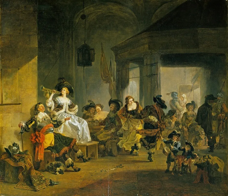 Women And Soldiers Revelling