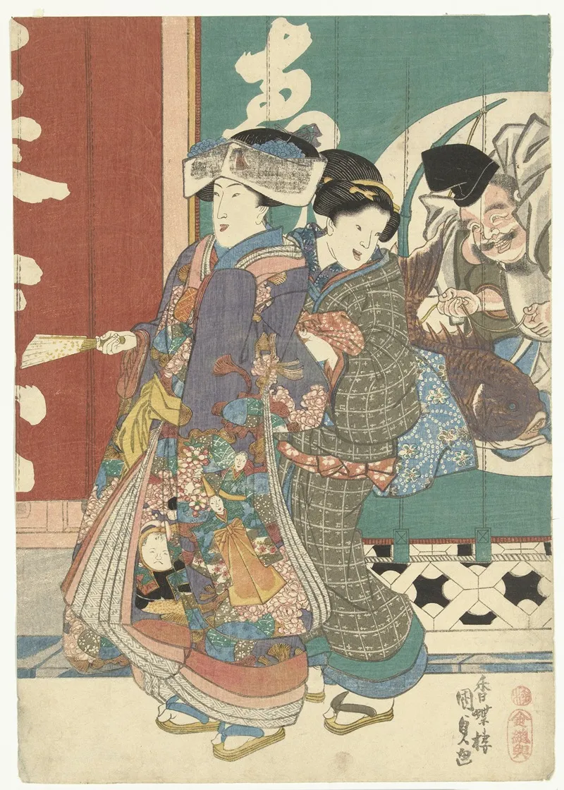 Women At The Ebisuya Store 2 Wall Art by Utagawa Kunisada (Toyokuni III) - High-Resolution Digital Print