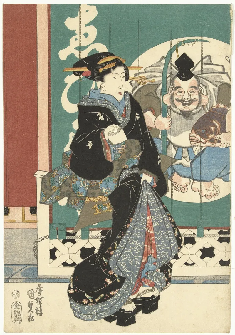 Women At The Ebisuya Store Wall Art by Utagawa Kunisada (Toyokuni III) - High-Resolution Digital Print
