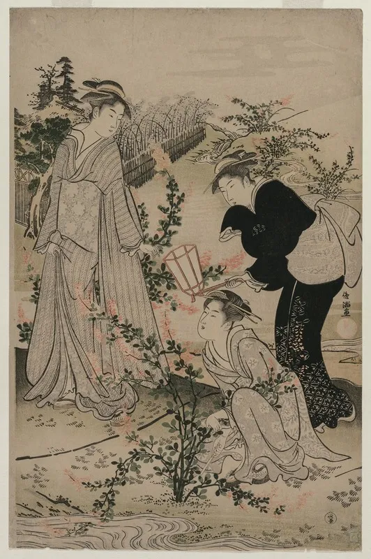 Women Cutting Branches Of Bush Clover The Noji Tama River In Omi Province From An Untitled Series Of The Six Tama Rivers