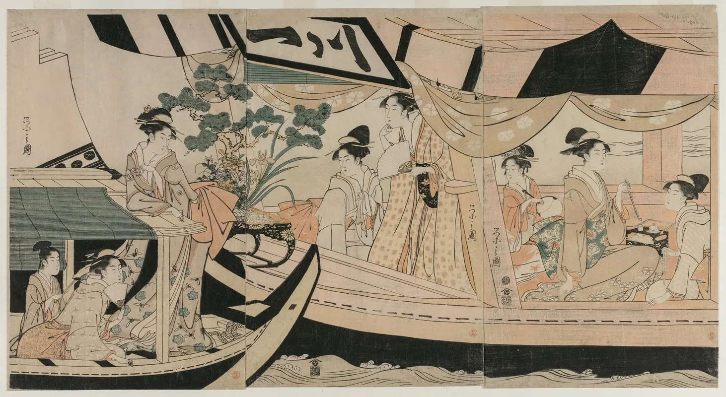 Women In A Pleasure Boat On The Sumida River