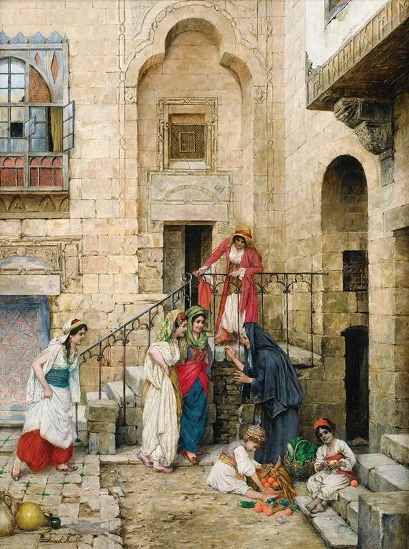 Women In An Oriental Courtyard