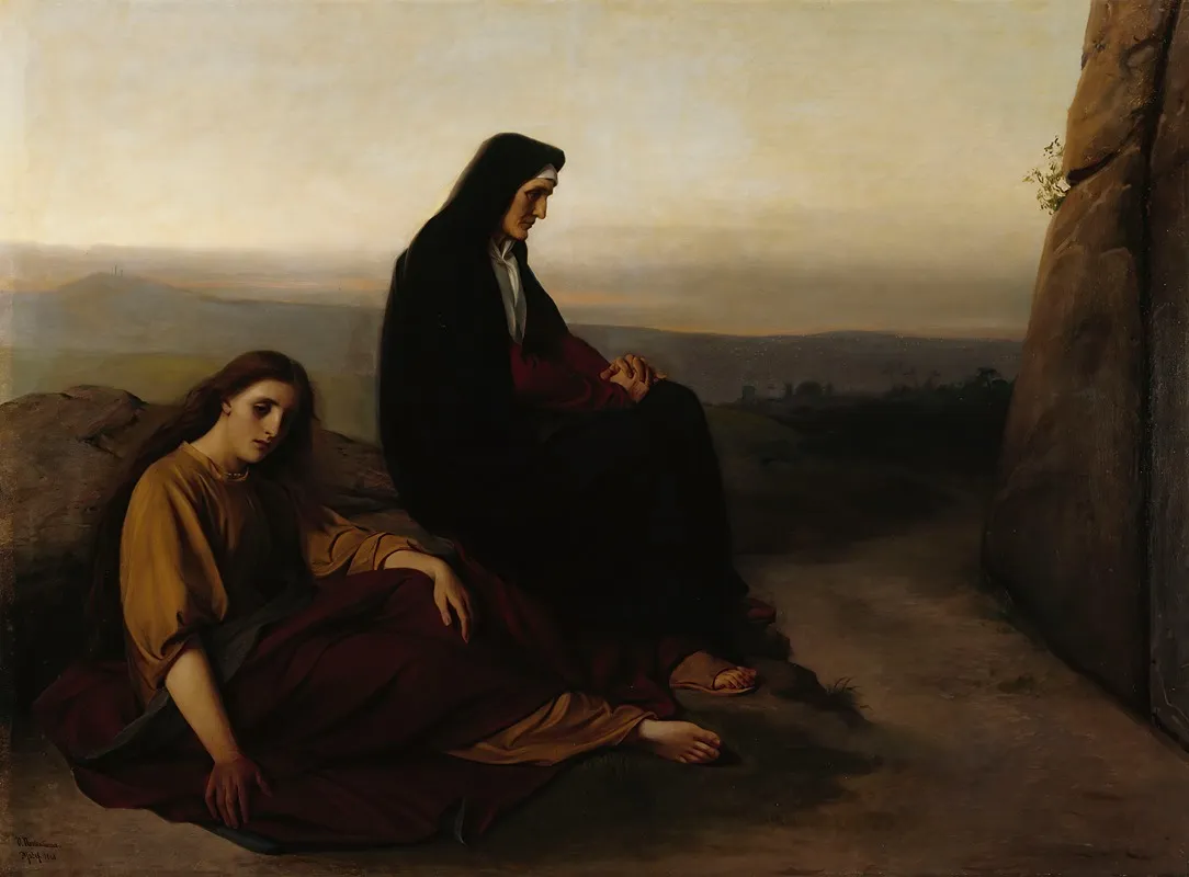 Women Mourning At Christs Grave Wall Art by Victorine Nordenswan - High-Resolution Digital Print