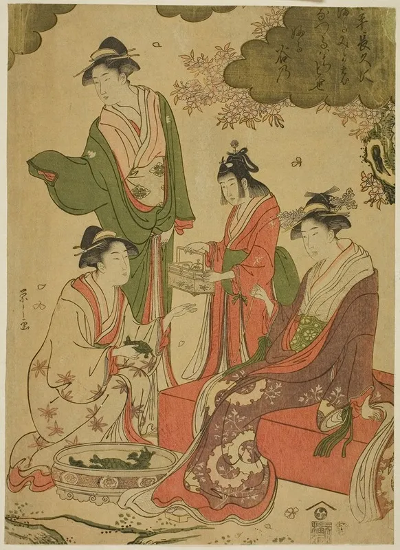 Women Viewing Cherry Blossoms
