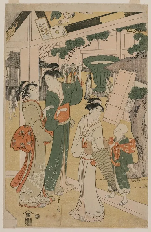 Women Visiting A Tea Stall On The Precincts Of A Temple 2