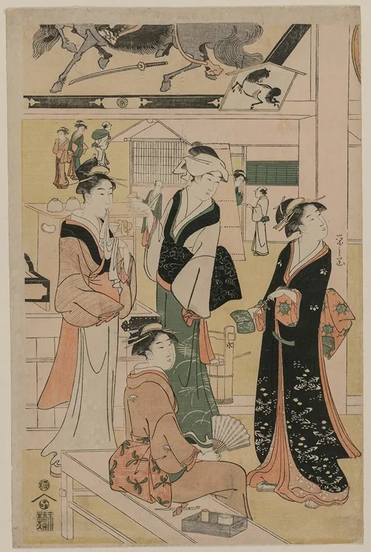 Women Visiting A Tea Stall On The Precincts Of A Temple