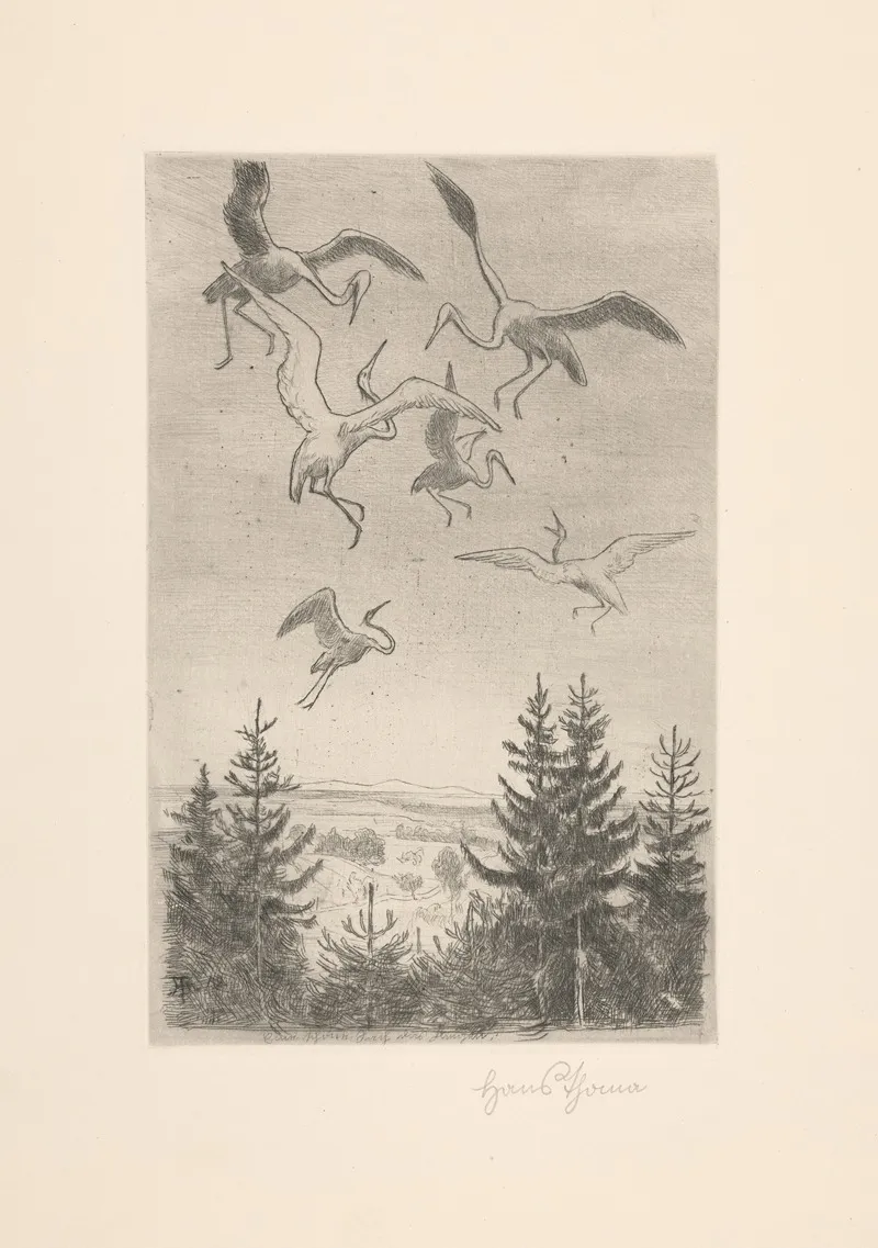 Wonne Des Fliegens Ii The Delight Of Flight Ii Wall Art by Hans Thoma - High-Resolution Digital Print