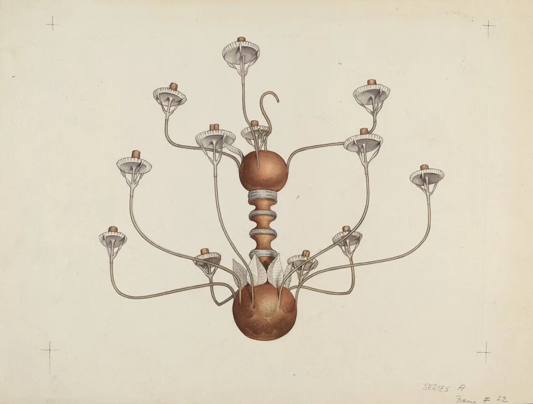Wood And Tin Chandelier 2