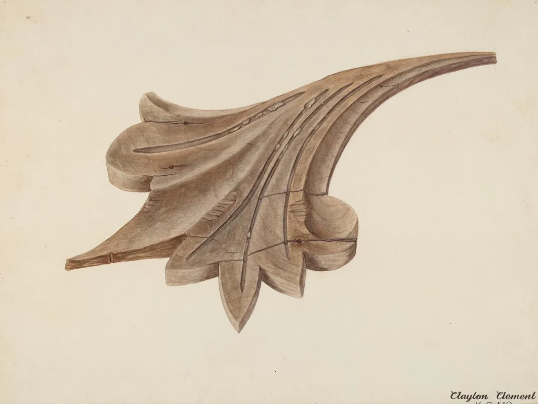 Wood Carving Scroll 2 Wall Art by Clayton Clements - High-Resolution Digital Print