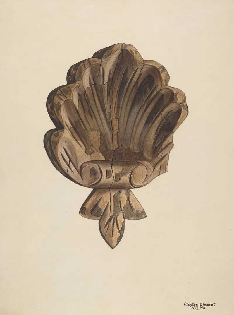 Wood Carving Shell Wall Art by Clayton Clements - High-Resolution Digital Print