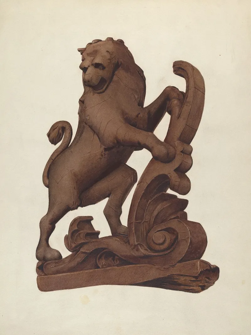 Woodcarving Of A Lion