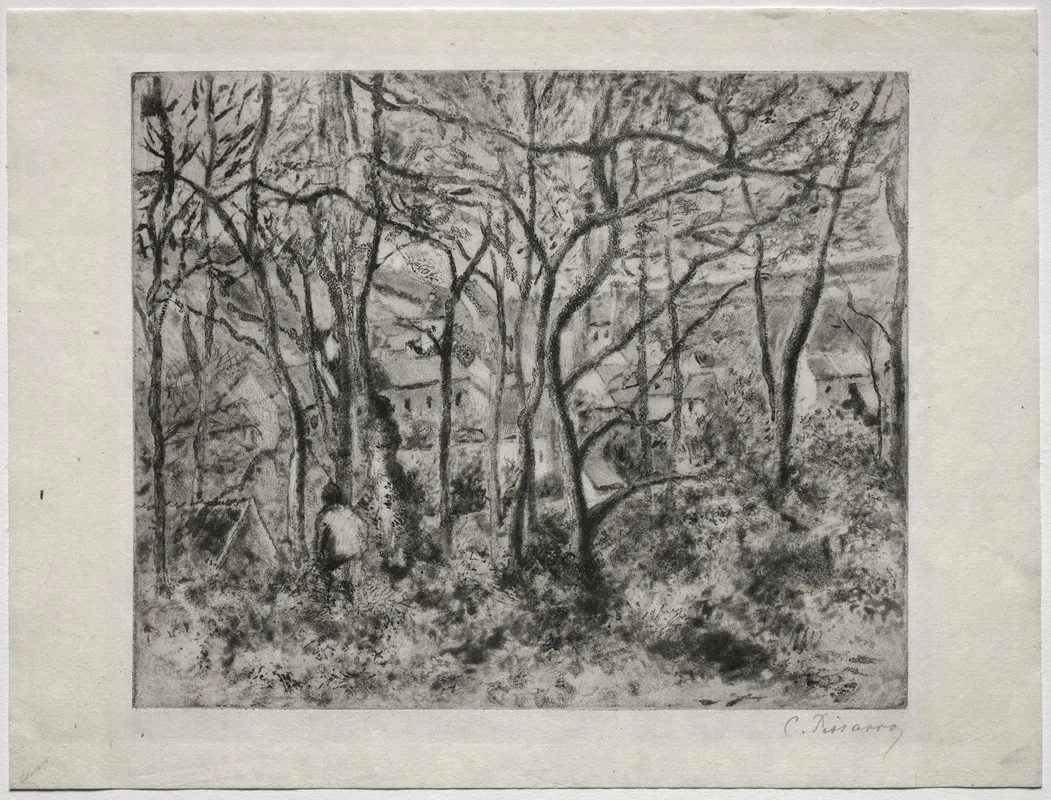 Wooded Landscape At Lhermitage Pontoise Wall Art by Camille Pissarro - High-Resolution Digital Print
